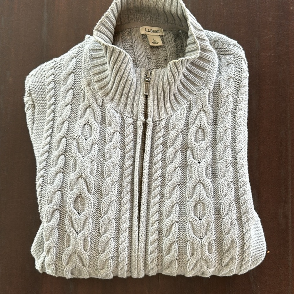 Mixed Cable zip front cardigan